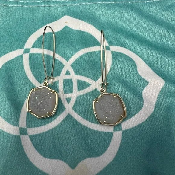 Kendra Scott Gold and Iridescent Drusy Earrings - Picture 4 of 5